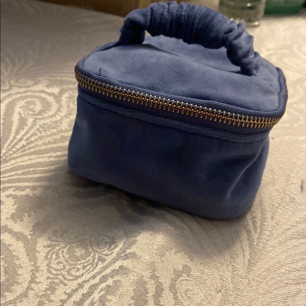 Blue Suede Cosmetic Bag